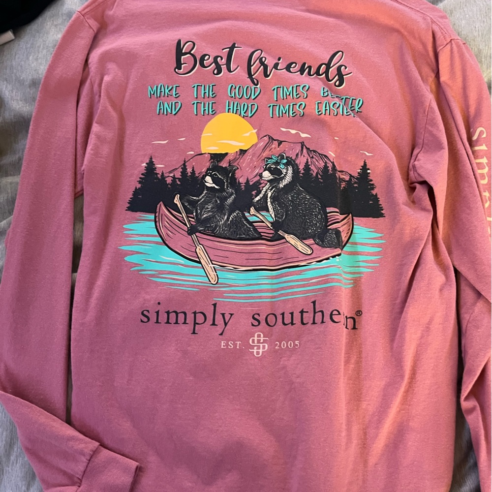 Pink simply southern shirt medium